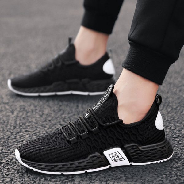 Men's Shoes Season New Mesh Sports Shoes Fashion Flying Woven Low To Help Tie Casual Shoes Men's Shoes