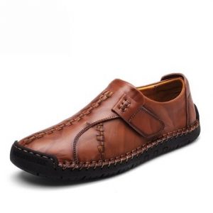 Men's Vintage Hand Stitcing Hook-Loop Leather Shoes