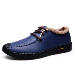 Men's Warm Plush Lining Leather Shoes