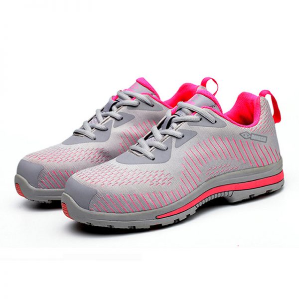 Mesh Steel Toe Lace Up Sport Hiking Shoes