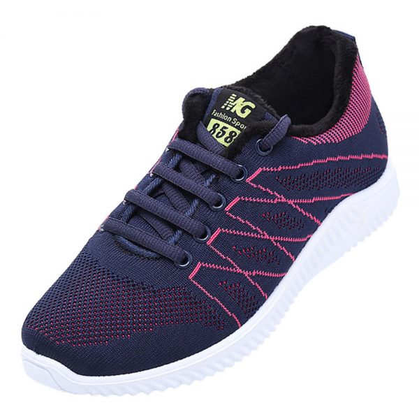 Mesh Warm Lining Lace Up Sport Casual Shoes