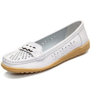 Metal leather Butterflyknot Hollow Out Flat Soft Comfortable Shoes