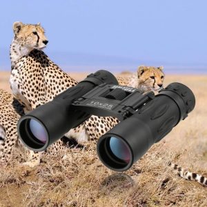 Mini Compact 10x25 High Powered Binocular HD Binocular Telescope Bird Watching Wildlife Boating Hunting with Lens Cloth Carrying Pouch Lanyard