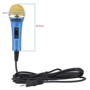 Mini Condenser Wired Network K Song Recording Mic Microphone with Stand for Smartphone PC Computer