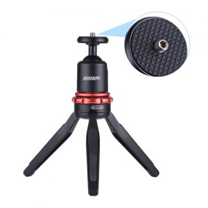 Mini Tabletop Video Tripod Stand Selfie Stick with Ball Head/ Phone Clip