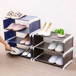 Multi-layer Assembled Shoe Rack Solid Color Non-woven Storage Rack