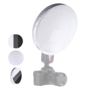 Multifunctional 12in/31cm Mini Portable Round On-camera Flash Speedlite Diffuser Softbox with White/Grey/Black Color for Canon Nikon Sigma Yongnuo Godox Andoer Neewer Vivitar Speedlight