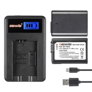 NP-FW50 2 Pack 7.4V 1500mAh Rechargeable Li-ion Battery with LCD USB Charger Kit for Sony Alpha a7 (II) a7R(II) a7S(II) A3000 A5000 A5100 A6000 NEX-3 NEX-3N NEX-5 NEX-5N NEX-5R NEX-5T NEX-6 NEX-7