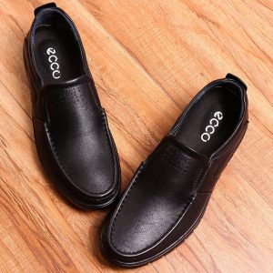 New Cowhide Breathable Black Men's Shoes Business Shoes Men's British Round Head With A Pedal Single Shoes