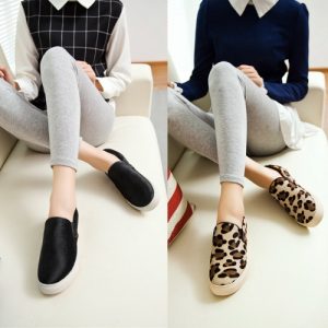 New Fashion Women Flats Slip On Round Toe Casual Loafers Plimsolls Sneaker Shoes