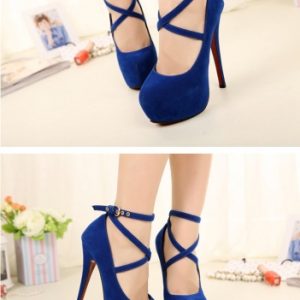 New Fashion Women Pumps Concealed Platform Strappy Buckle Stiletto High Heels Party Shoes