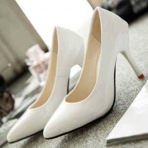 New Fashion Women Pumps Patent Leather Candy Color Pointed Toe High Heels Simple Shoes