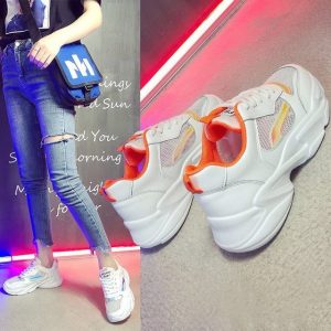 New Ins Color Matching Sports Shoes Women Breathable Non-slip Mesh Face Wild Student Single Shoes Women