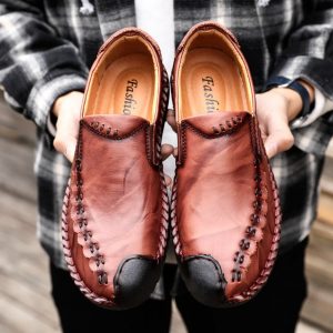 New Large Size Men's Shoes Men's Casual Shoes Leather Handmade Business Shoes Men's Leather Fashion Trend