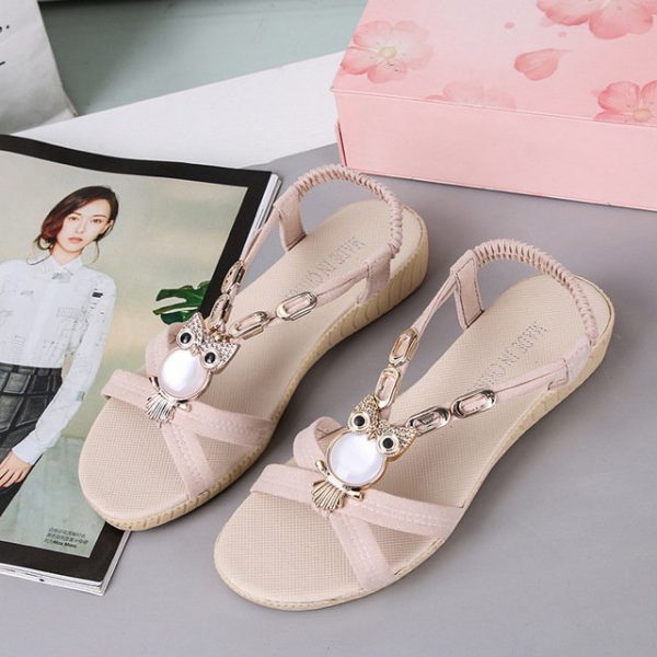 New Season Leisure Rhinestones Set Foot Sandals Fish Mouth With Flat Shoes Women's Shoes Large Size Shoes