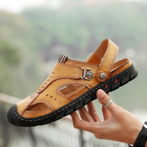 New Season Men's Casual Shoes Baotou Beach Men's Outdoor Sandals Leather Beach Breathable Shoes