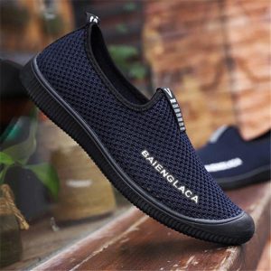 New Season Men's Net Shoes Round Head Men's Sports Wind Single Shoes Sleeve Sports Wind Casual Shoes Low Heel Casual Men