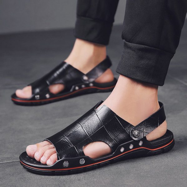 New Season Sandals Men's Leather Casual Shoes Men's Breathable Men's Shoes Outdoor Wild Beach Shoes