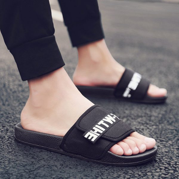 New Season Word Slippers Men Wear Personality Net Red Cool Slippers Slip Trend Beach Shoes