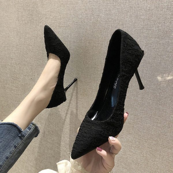 New Sexy Thin High Heel Women's Shoes Stiletto High-heeled Shallow Mouth Pointed Fashion Single Shoes Women