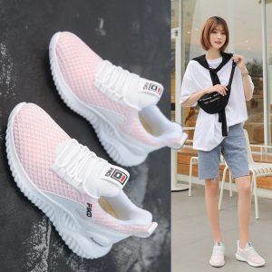 New Sports Shoes Women's Running Shoes Lightweight Soft Bottom White Mesh Breathable Wild Casual Tide Women's Shoes