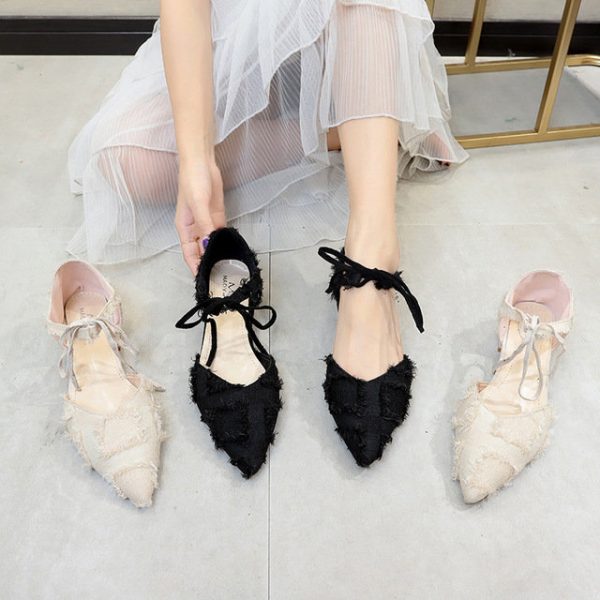 New Women's Shoes Fashion Thick With Pointed Straps Single Shoes Wear-resistant Suede Heel Shoes