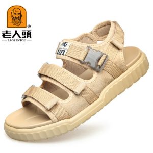 Old Man Head Sandals Men's Season New Open Toe Casual Beach Shoes Breathable Non-slip Men's Sandals