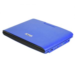 PDVD969 9 Inches Portable DVD Player Swivel Screen Digital Multimedia Player Support SD Card U Disk Playback AV OUT w/Headphones Remote Control 2800mAh Rechargeable Battery Blue US Plug