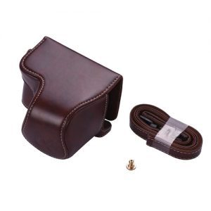 PU Leather Camera Case Bag with Camera Shoulder Strap for Sony Alpha A6300 A6000