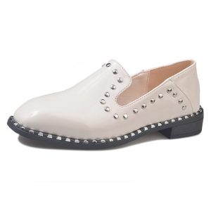 Patent leather Rivet Low Heel Shoes