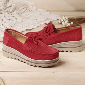 Plus Size Women Moccasins Suede Tassel Flat Platform Sneakers Shoes