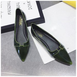 Pointed Toe Match Flat Elegant Slip On Shoes For Women