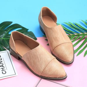 Pointed Toe Slide Open Slip On Casual Low Heel Shoes