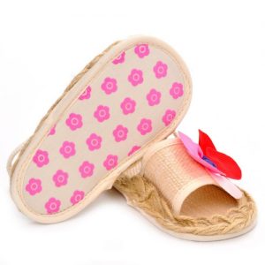 Popular Summer Baby Flower Sandals with Elastic Band Toddler Princess First Walkers Girls Shoes