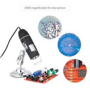 Portable AV LED Digital Microscope 1000X Magnification with Holder True 0.3MP Video Camera DC5V-12V