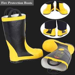 Portable Fire Fighting Boots Fireproof Waterproof Chemical Proof Electrical Proof Anti Puncture Fire Protection Equipment