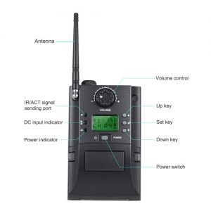 Portable UHF Instrument Wireless Microphone System with Receiver & Transmitter 32 Channels for Sax Saxophone