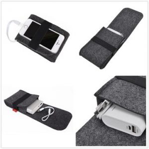 Power Bank Mouse USB Cable Digital Accessories Felt Storage bag