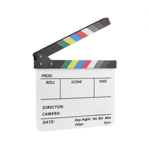 Professional Acrylic Clapboard Dry Erase TV Film Movie Director Cut Action Scene Clapper Board Slate With Marker Pen Eraser