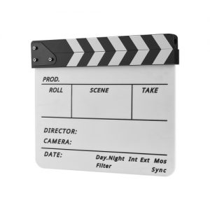 Professional Acrylic Clapboard Dry Erase TV Film Movie Director Cut Action Scene Clapper Board Slate With Marker Pen Eraser