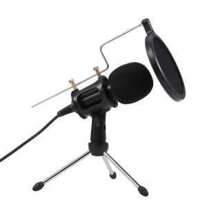 Professional Condenser Microphone 3.5mm Podcast Vocal Recording Microphones Home Studio