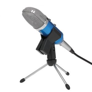 Professional Condenser Microphone Studio Sound Recording Broadcasting with Reverberation Echo Function with Anti-wind Sponge Cover Clip Stand