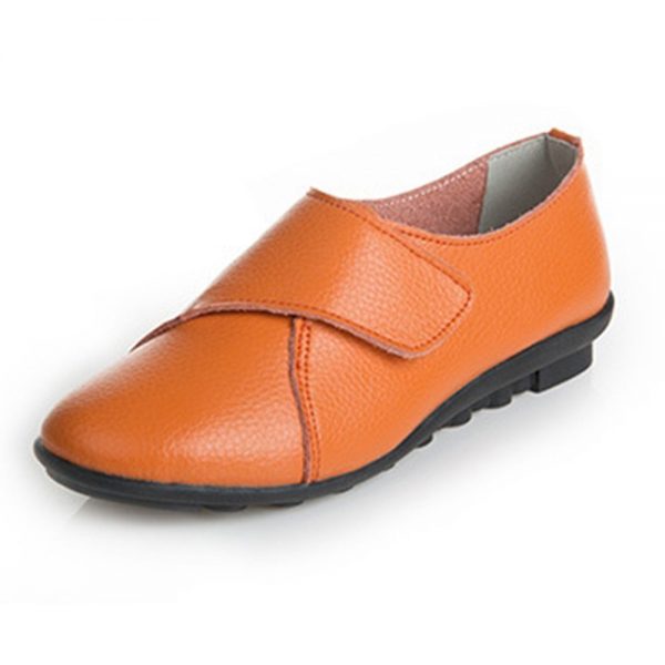 Pure Color Hook Loop Soft Sole Flat Shoes