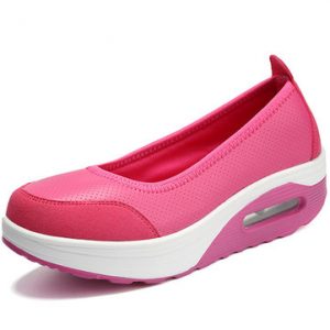 Pure Color Rocker Sole Slip On Casual Shoes