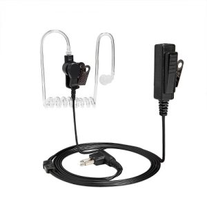 Retevis Walkie Talkie Earpiece 2-Pin Covert Acoustic Tube Two Way Radio Earpiece with a PTT Mic Compatible with Walkie Talkie Headset BAOFENG Kenwood KPG Kenwood TH Kenwood TK