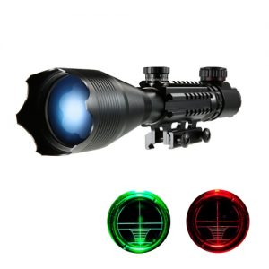 Riflescope 4-16x50 Red Green Reticle with 22mm Rail Mounts for Hunting Equipment Accessor