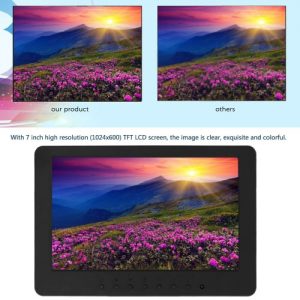 S702 7 inch TFT LCD 16:9 Color Monitor Screen 1024 * 600 BNC VGA Video Audio for PC CCTV Security VCD DVD US Plug