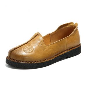 SOCOFY Retro Flat Leather Shoes