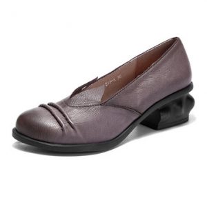 SOCOFY Retro Mid Heel Shoes