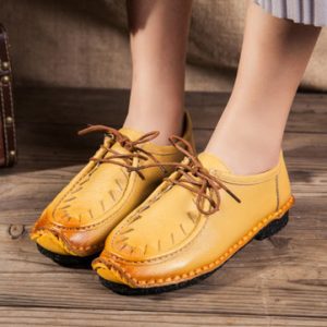 SOCOFY retro stitching flat shoes